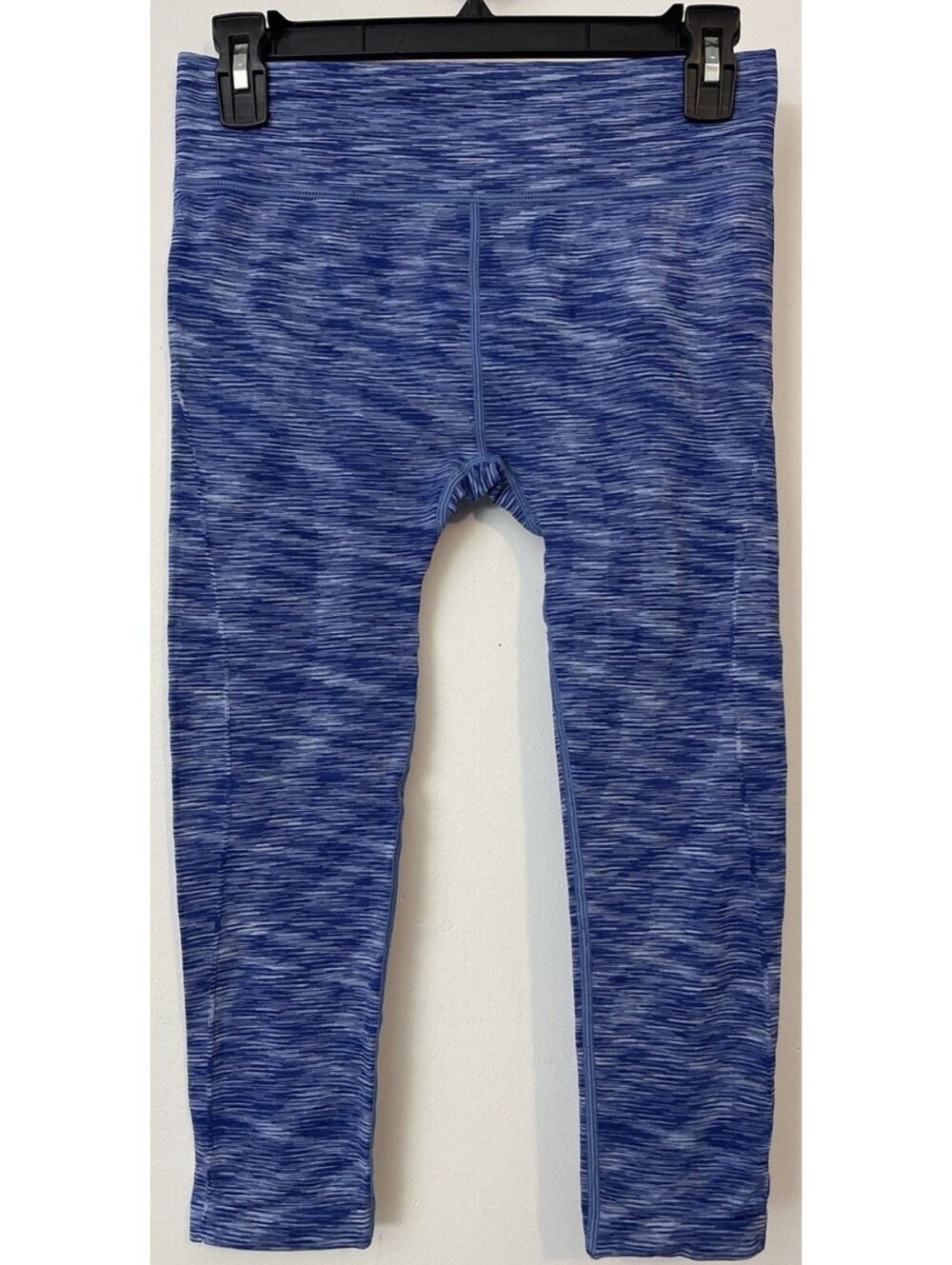 Kathy Womens Small Blue Elastic-Waist Pull-On Athletic Capri Legging! A496